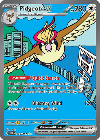 Pokemon TCG Pidgeot ex - 225/197 - SV03: Obsidian Flames (OBF) Special Illustration Rare