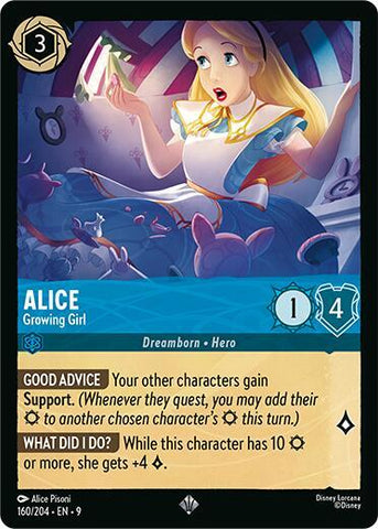 Alice - Growing Girl - Fabled (9) Single card Disney Lorcana Set 9 Fabled