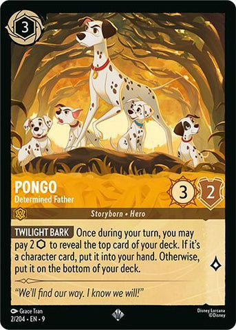 Pongo - Determined Father - Fabled (9) Single card Disney Lorcana Set 9 Fabled