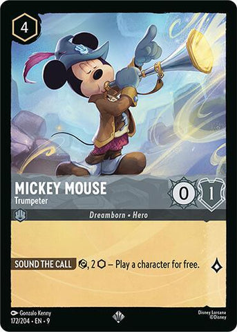 Mickey Mouse - Trumpeter - Fabled (9) Single card Disney Lorcana Set 9 Fabled