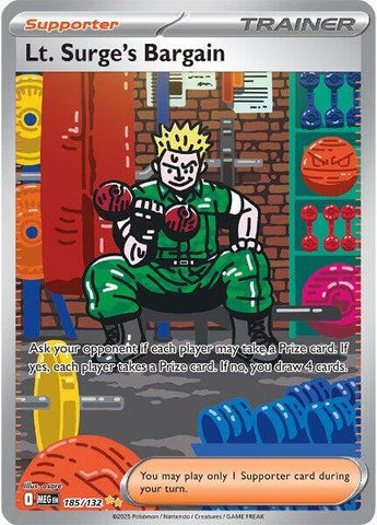 Pokemon TCG Lt. Surge's Bargain - 185/132 - ME01: Mega Evolution (MEG) Special Illustration Rare