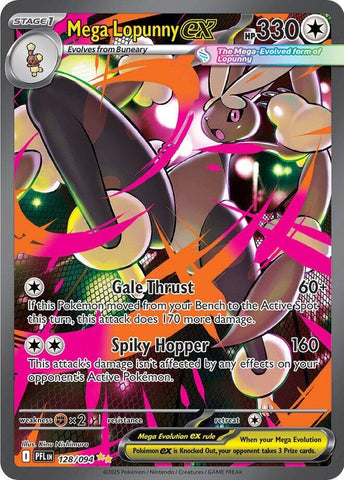 Pokemon TCG Mega Lopunny ex - 128/094 - ME02: Phantasmal Flames (PFL) Special Illustration Rare