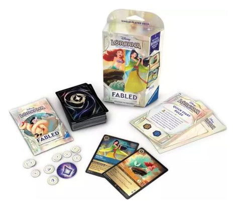 Ravensburger Disney Lorcana Fabled Single-Player Deck: Amber & Sapphire Ariel & Mulan