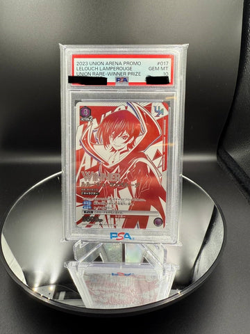 PSA 10 Union Arena Tcg Code Geass UR Lelouch Lamperouge UAPR/CGH-1-017 WINNER Single Card